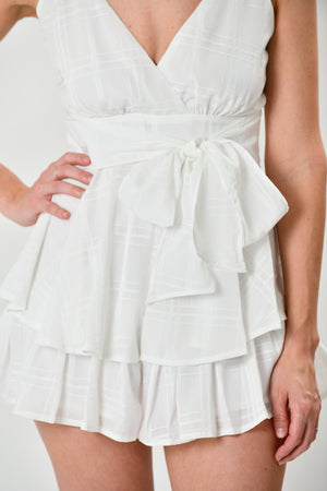 White Chiffron Romper - Shop La's Showroom