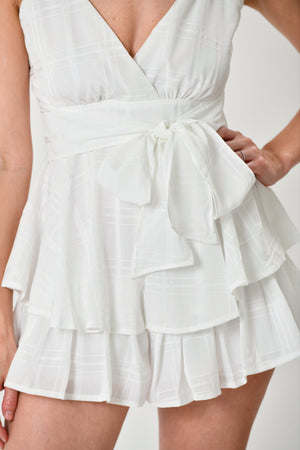 White Chiffron Romper - Shop La's Showroom