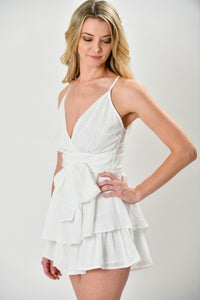 White Chiffron Romper - Shop La's Showroom